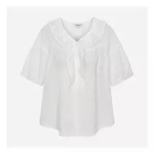 Thursday Island 써스데이아일랜드 러플 브이넥 코튼 블라우스 T264MBL225 1194173