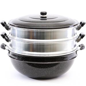 은항균 3단찜솥 33cm 마블코팅 찜냄비 양수냄비 업소용 식당용 찜기