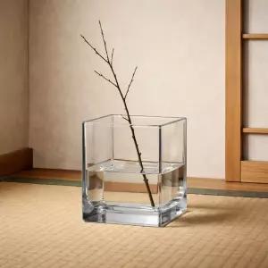 베하몰 사각 유리 화병 12x12x12cm/꽃병/화분/조화/인테리어/수경/재배/용기/수반/거실/유리병/예쁜/장식용