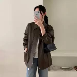 [코코블랑] 애쉬 스트링 레더 자켓