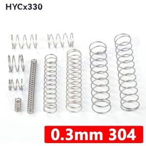 와이어 직경 0.3mm 압축 스프링 304 스테인레스 스틸 압력 외경 2mm ~ 6mm 길이 5mm 300mm