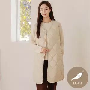 여성 겨울 초경량 오리털 덕다운 브이넥 빅사이즈 패딩 롱 조끼 베스트 40-50대 미시 중년여성 엄마옷