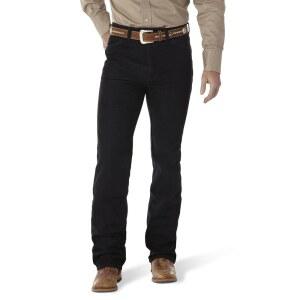 Wrangler 남성용 카우보이 컷 슬림핏 부츠 진, 블랙 스트레치, 32 x 30