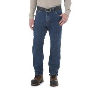 Wrangler 남성용 파이브 포켓 진, 미드 스톤, 34 x 32