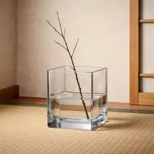 베하몰 사각 유리 화병 12x12x12cm/데코/예쁜/글라스/결혼/소품/투명/인테리어/오로라/수반/장식/결혼식