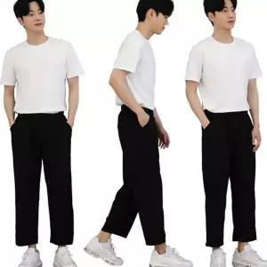 남성 밴딩 바지 빅사이즈 와이드 통팬츠 남성 여름 바지 아이스 쿨링 캐주얼