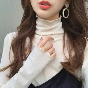 시스루 이너 레이어드 이너목티 물결폴라 스판 폴라티 메쉬 F005392 망사