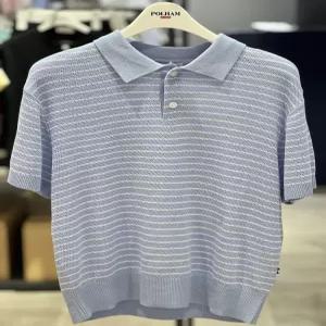 폴햄키즈 공용 카라 스트라이프 반팔 스웨터 PKG2ER3020 723228