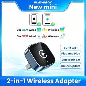 2in1 유선-무선 CarPlay 어댑터 안드로이드 오토 동글 고품질 자동차 액세서리 스마트 박스 5GHz WiFi 아우