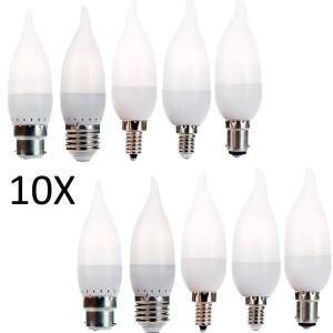 10X 3W LED 촛불 전구 E27 E14 E12 B22 B15 플라스틱 불꽃 샹들리에 홈 라이트 넓은 압력 교체 할로겐 램프