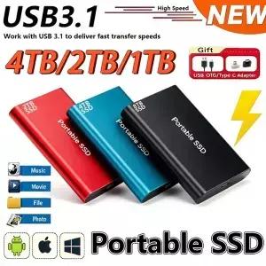 휴대용 고속 SSD 128TB 외장 하드 드라이브 대용량 솔리드 스테이트 노트북 맥 PC 휴대폰 저장용