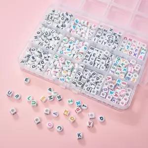 12칸 이니셜 비즈 530pcs 원형 네모 사각 알파벳비즈