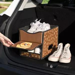 [T쇼페] 카카오프렌즈 춘식이 차량용 2단 신발 보관함 트렁크 정리 수납함