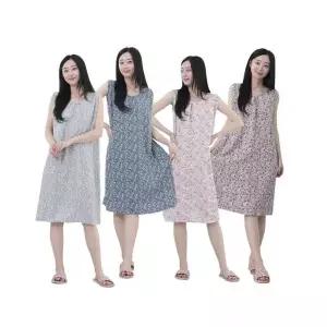 에이치플러스몰 여성 인조인견 여름 플라워 꽃무늬 나시 민소매 원피스 ops 홈웨어 잠옷 빅사이즈 임부복