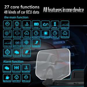 OBD2GPS HUD C1 내비게이션 차량용 OBD2 헤드업 디스플레이 AI 과속 경고 컴퓨터 지도 위성 수온 연료 소비