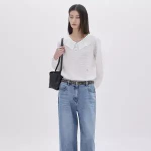 [롯데백화점]쥬크 울 블렌디드 프릴 브이넥 풀오버 Z261KSK001