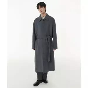 MUSINSA STANDARD 울 블렌드 맥시 발마칸 로브 코트 [미디엄 그레이]