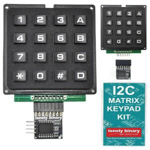 LONELY BINARY 2-팩 4x4 매트릭스 키패드와 I2C 어댑터 포함, Arduino IDE, ESP32-S3, Raspberry Pi용; 각 제품은 8개의 GPIO 핀 대신 SDA와 SCL만으로 작동하며, 3.3V/5V 전원, 헤더는 미리 납땜되어 있습니다
