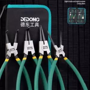 4Pcs 4in1 Circlip 펜치 세트 보관 가방 코 플라이어 Staight Bent Plier 내부 외부 고정 스냅 링 리무버 2