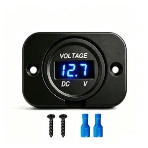 자동차 전압 측정기 모니터 12V/24V LED 디지털 디스플레이 원형 패널 장착 배터리 트럭 선박 RV용