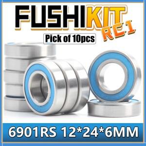 6901RS 베어링 10PCS 12x24x6mm ABEC-3 취미 전기 RC 자동차 트럭 볼 블루 씰