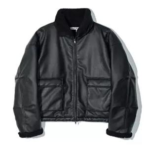 [국내정품] 닥스 DAKS MEN'S ACCESSORIES 레더 보아 플리스 무톤 자켓 블랙 PY-25371 BK