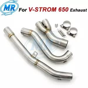 V-STROM 650 STROM650 DL650 XT 2017-2022 배기 중간 연결 파이프 모토크로스 배기 시스템 스테인리스 스틸