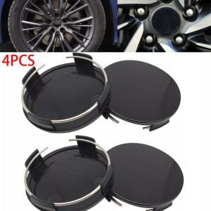 4Pcs 65mm 범용 자동차 휠 센터 허브 커버 림 캡 블랙 ABS 플라스틱