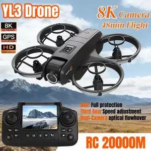 YL3 드론 전문가용 8K 듀얼 카메라 긴 배터리 수명 GPS WIFI 브러시리스 모터 장애물 회피 접이식 쿼드콥터