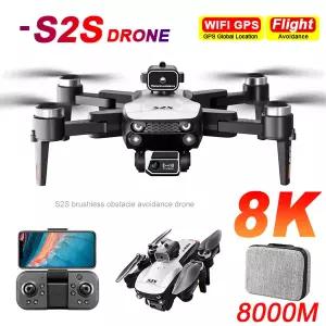 S2S 미니 드론 4k 8K HD 카메라 장애물 회피 항공 사진 브러시리스 모터 Foldable Rc Quadcopter Kid Toy