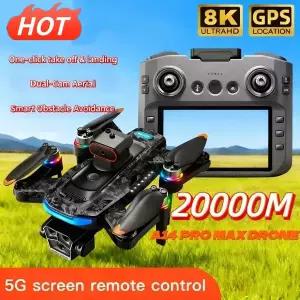 A14 프로 맥스 드론 8k HD 듀얼 카메라 GPS 브러시리스 광학 흐름 장애물 회피 4.5인치 대형 화면 UAV RC 2