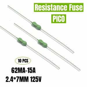 10개입 새 리틀퓨즈 고속 PICO 저항 125V LF 62mA 축방향 리드 그린