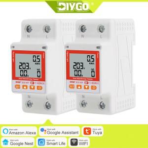 DIY GO TUYA WIFI 스마트라이프 회로 차단기 110V 63A 에너지 미터 측정 타이머 전압 및 보호 기능 포함