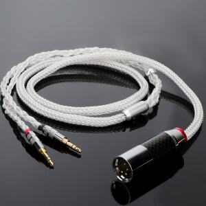 Hifiman 평면 자기 헤드폰용 16코어 순은 업그레이드 케이블: Sundara, Ananda, Arya, HE400i, 호환 가능
