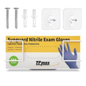 TPmax L 사이즈 장갑 박스 홀더 장갑박스 와이어 랙 디스펜서, 티슈, 종이 타월 정리함 - 장착 액세서리 포함 1개 보관 가능 실험실, 식품 서비스 및 가정에 적합