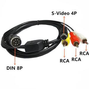 DIN 8핀에서 미니 3RCA 케이블 TV 데이터 어댑터 1.5M AV DV S-VIDEO 오디오 연장 VCR CD용