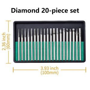 케이스 포함 30개 다이아몬드 버 세트 드레멜 및 로터리 공구용 2.35/3mm 샹크, 고내마모성 연마 드릴