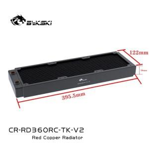 BYKSKI 40mm 두께 구리 라디에이터(120mm 팬 워터 쿨러용) 고성능 CR-RD480RC-TK-V2
