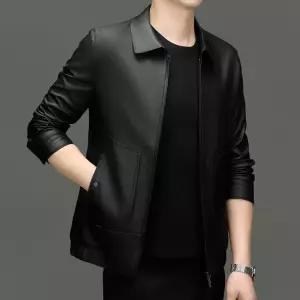 남성코트 가을 양가죽 라이더 재킷 아빠룩 비지니스 캐주얼 상의 심쿵빛