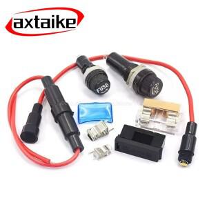 5*20mm 블랙 보험용 튜브 소켓 퓨즈 홀더 클램프 박스 6A 10A 125V 유리 와이어 포함