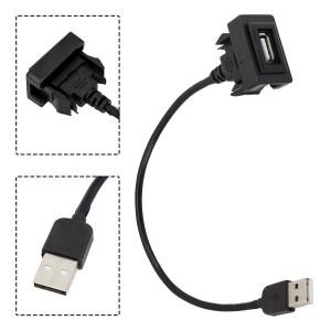 USB 포트 소켓 자동차 대시보드 매립형 블랙 연장 케이블 ABS mm 폭 신형 도요타용