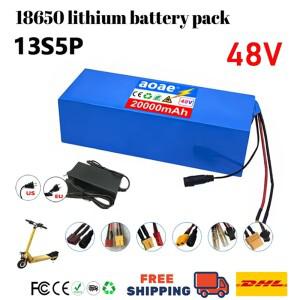 13S5P 48V 전기 스쿠터 배터리 20Ah 18650 Grade-A 셀 2000W 내장 BMS XT60 JST 고용량 장거리 안전하고 내