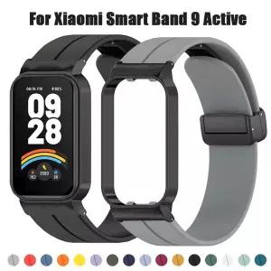 호환 Xiaomi 스마트 밴드 9 용 실리콘 스트랩 Mi Band 9Active 스마트 팔찌 액세서리 용 시계 밴드 Correa