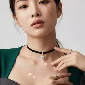 우아한 볼륨 특AAA 지르코니아 진주 블랙 초커 길이조절