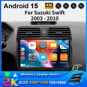 스즈키 스위프트 2003-2006 2007 안드로이드 15 카 라디오 멀티미디어 플레이어 스테레오 오토 헤드 유닛 W