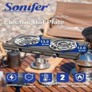 소니퍼 SF-3070 더블 전기 핫플레이트 2000W 5단계 열 설정 휴대용 노브 컨트롤 방지
