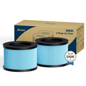 AROEVE MK01A(MK01) MK06A(MK06) 필터 교체용 표준 버전(2개 세트) 꽃가루 비듬 털 냄새 제거용 4중 방어층 공식 3 6개월 수명 설치 간편