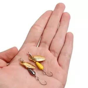 2Pcs 스피너 스푼 금속 미끼 낚시 5.5cm/2.8g 스팽글 베이스 송어 퍼치 파이크 회전 긴 샷