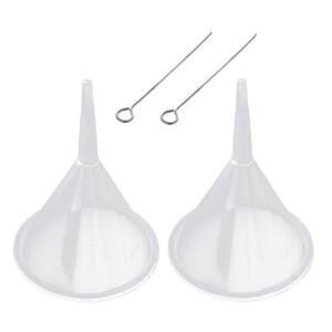 1쌍 미니 투명 깔때기 키트 화장 보석 항아리 및 기념품을 채우기위한 작은 입 액체 오일 호퍼 플라스틱 가