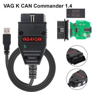 OBD2 진단 도구 칩 케이블  VAG K + CAN 스캐너 커맨더 1.4  폭스바겐 아우디 자동차 액세서리  FT232RL PI